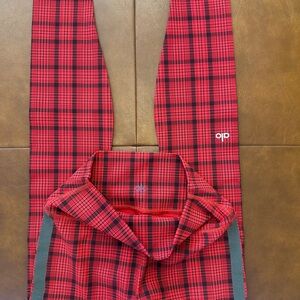 ALO Yoga Red and Black Plaid Leggings